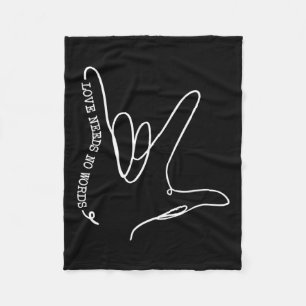 Need No Word Asl Autism Awareness Sped Teacher  Fleece Blanket