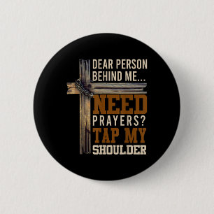 Need Prayer Tap My Shoulder Christian Men Women (o Button