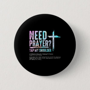 Need Prayer Tap My Shoulder Christian Men Women (o Button