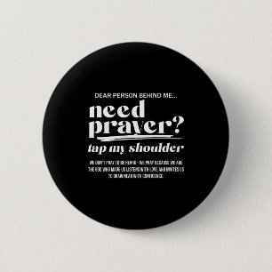 Need Prayer Tap My Shoulder Christian Men Women (o Button