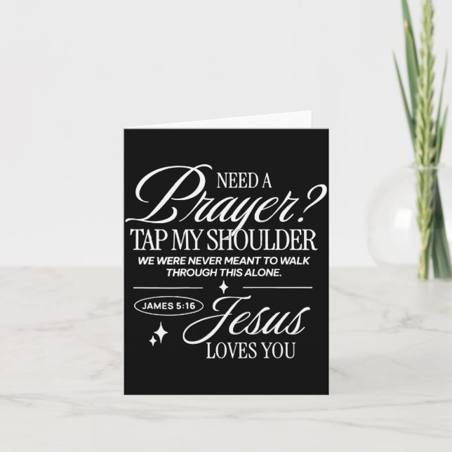 Need Prayer Tap My Shoulder Christian Men Women (o Card (Front)