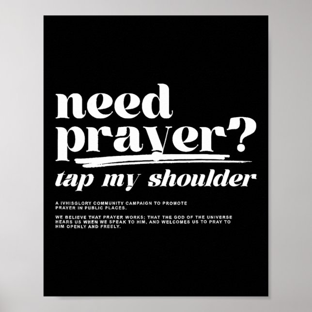 Need Prayer Tap My Shoulder Need Prayer Tap My Sho Poster (Front)
