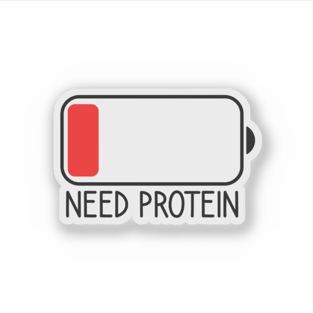 Need Protein, Funny Gym Rat Motivational Sticker (Front)