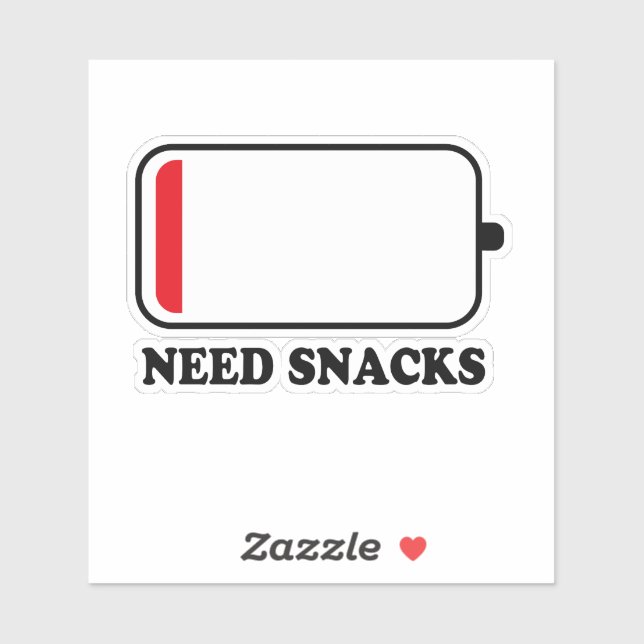 Need Snacks Battery Vinyl Sticker, Snacks Sticker (Sheet)