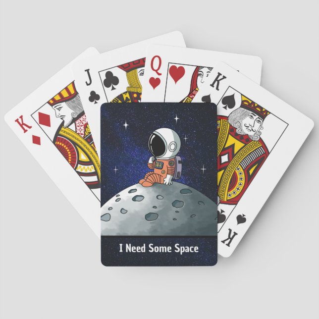 Need Space, Astronaut, Spaceman, Custom Poker Cards (Back)