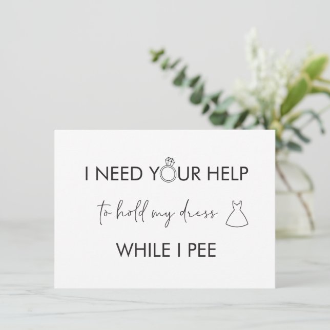 Need your help bridesmaid proposal flat card (Standing Front)