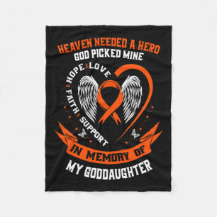 Needed A Hero God Picked My Goddaughter Leukemia G Fleece Blanket