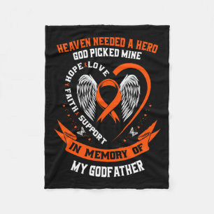 Needed A Hero God Picked My Godfather Leukemia Can Fleece Blanket