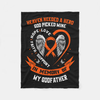 Needed A Hero God Picked My Godfather Leukemia Can Fleece Blanket