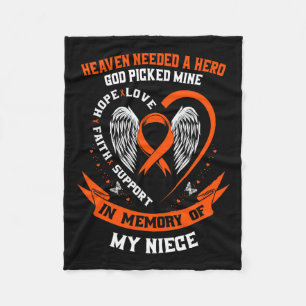 Needed A Hero God Picked My Niece Leukemia Awarene Fleece Blanket