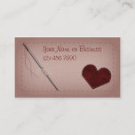 Needle And Pink Cloth Seamstress Business Card at Zazzle