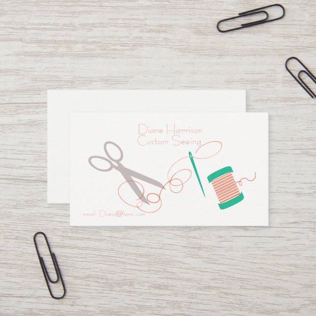 Needle and Thread Business Card (Front/Back In Situ)