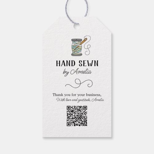 Needle and Thread Handlettered Sewing Thank You Gift Tags