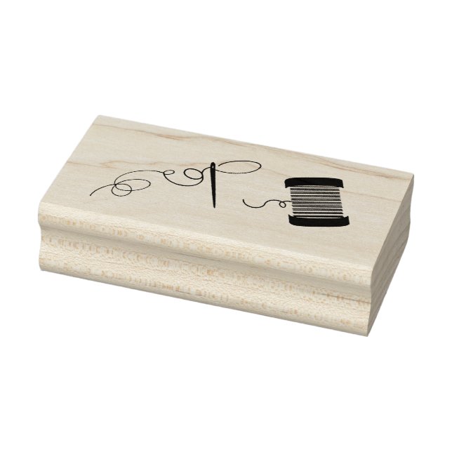 Needle and Thread Rubber Stamp (Stamp)