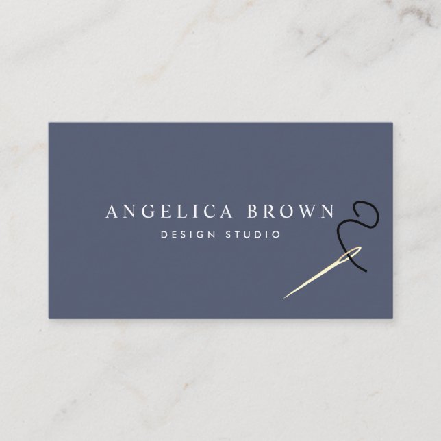 Needle and Thread Seamstress Tailor Business Card (Front)