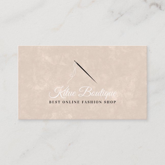 Needle And Threads Logo Seamstress Sewing Tailor Business Card