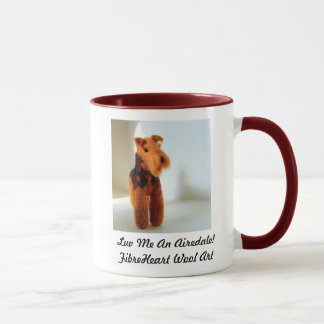 Needle Felt Airedale Art Print Mug
