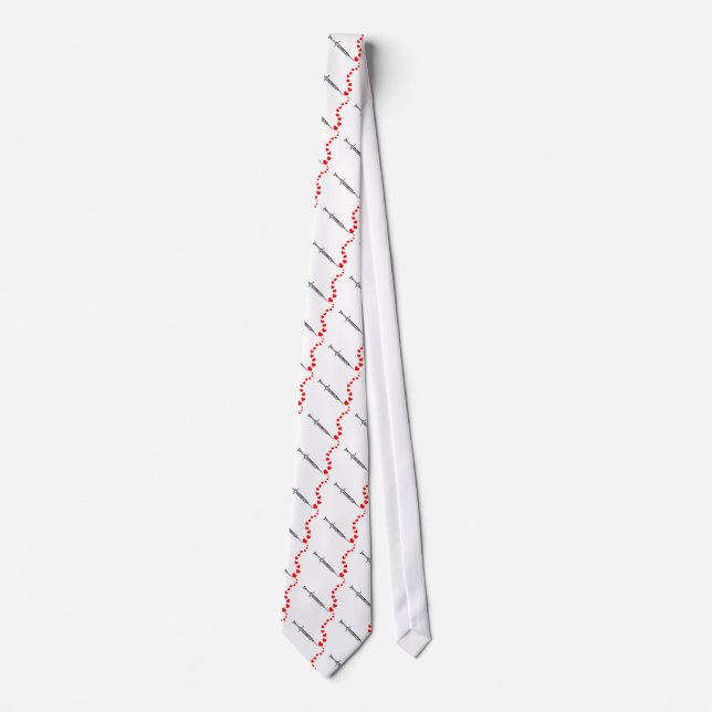 Needle Hearts (black) Neck Tie (Front)