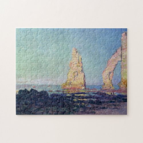Needle of Etretat Low Tide Monet Fine Art Jigsaw Puzzle