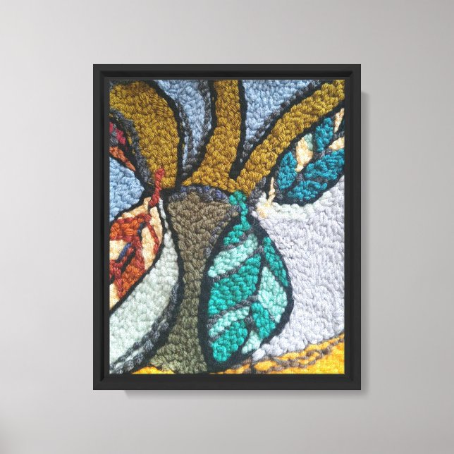 Needle Punch Abstract Fall Scene with leaves Canvas Print (Front)