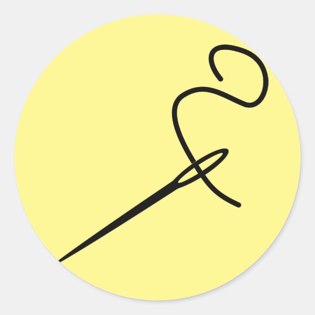 needle-sewing-thread-repair-pointy classic round sticker (Front)