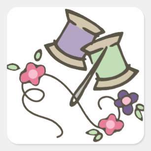 Needle & Thread Square Sticker