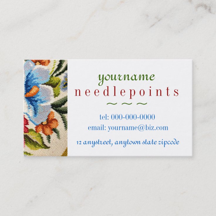 Needlepoint Business Card Zazzle