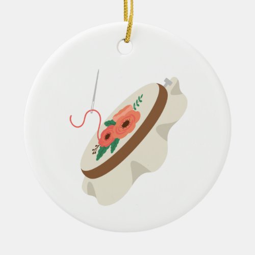 Needlepoint Ceramic Ornament