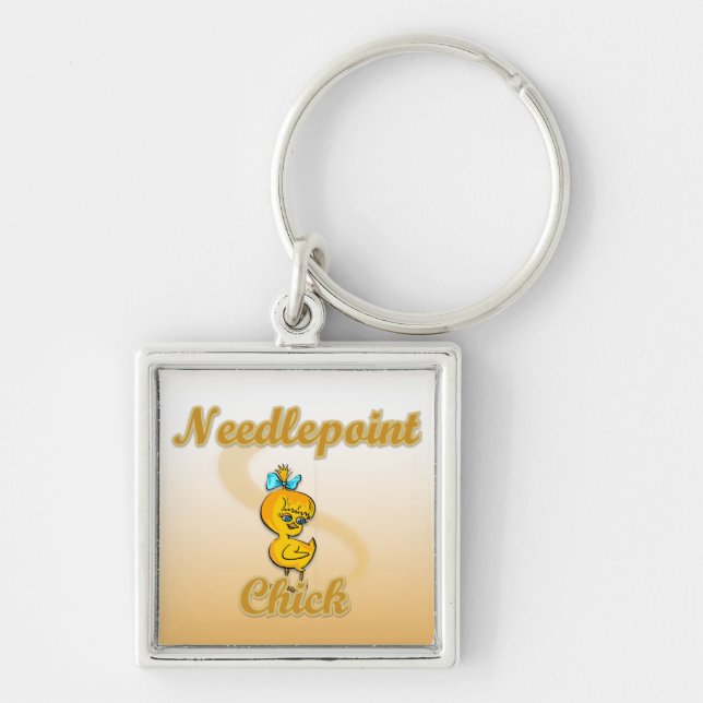 Needlepoint Chick Keychain (Front)