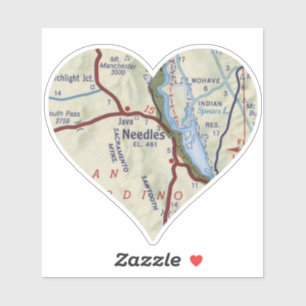 Needles CA 50's Map Sticker