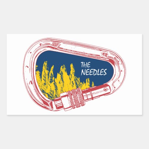 Needles Climbing Carabiner Rectangular Sticker