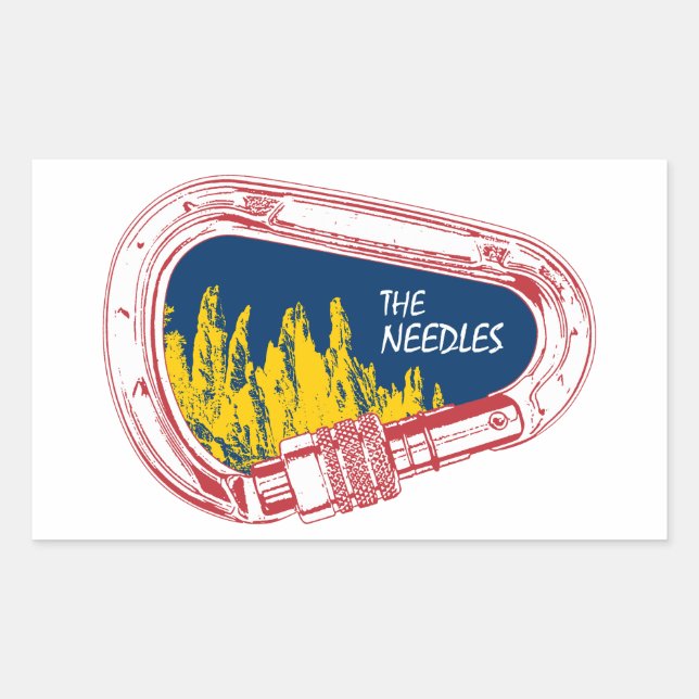 Needles Climbing Carabiner Rectangular Sticker (Front)