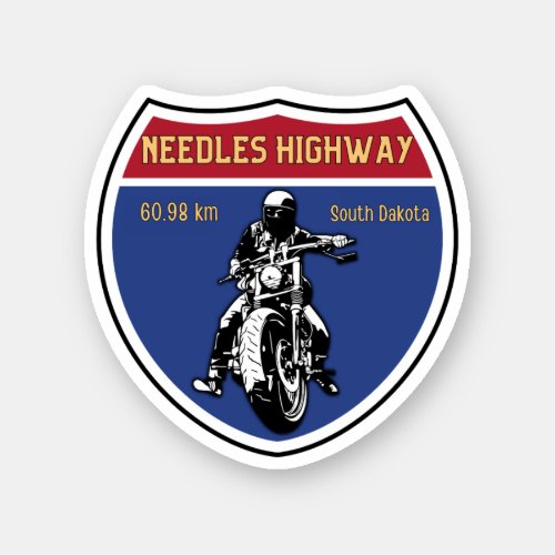 needles highway motorcycle road trip south dakota sticker