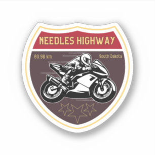 needles highway motorcycle road trip south dakota sticker