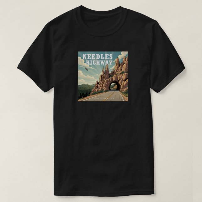 Needles Highway South Dakota Eagle T-Shirt (Design Front)
