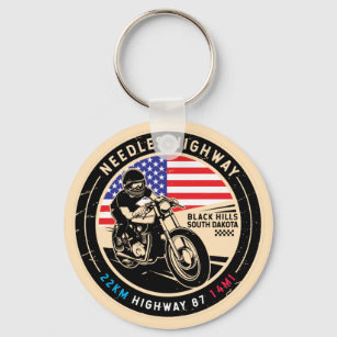 Needles Highway South Dakota Motorcycle Keychain