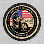 Needles Highway South Dakota Motorcycle Patch<br><div class="desc">Needles Highway done in a vintage,  distressed style emblem. It is a famous scenic drive found in South Dakota and apart of the Peter Norbeck Scenic Byway.</div>