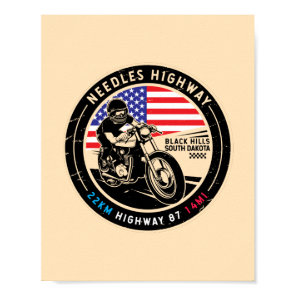 Needles Highway South Dakota Motorcycle Poster