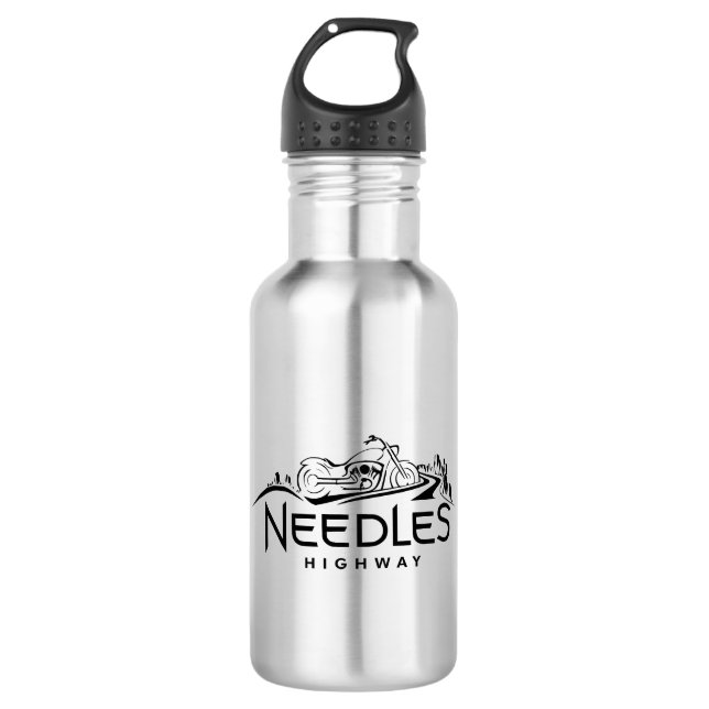 Needles Highway South Dakota Motorcycle Stainless Steel Water Bottle (Front)