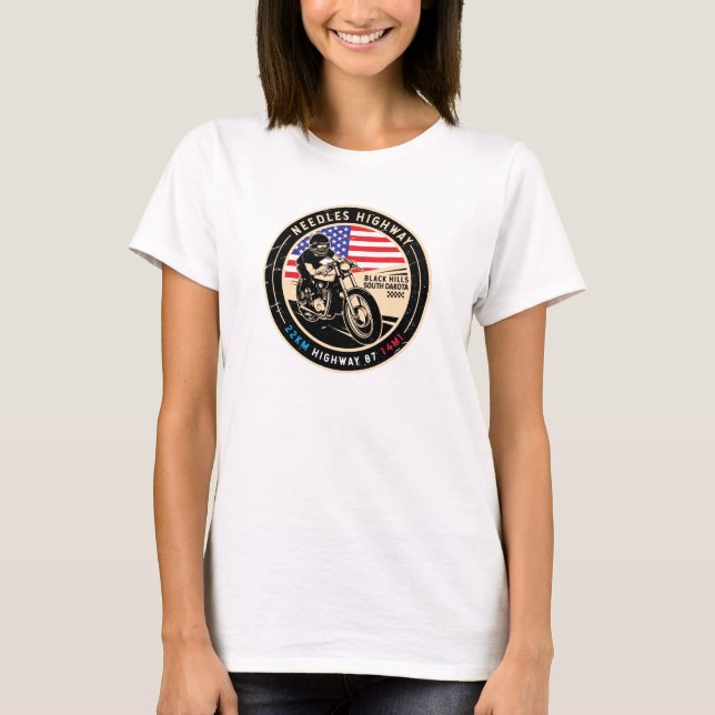Needles Highway South Dakota Motorcycle T-Shirt (Front)
