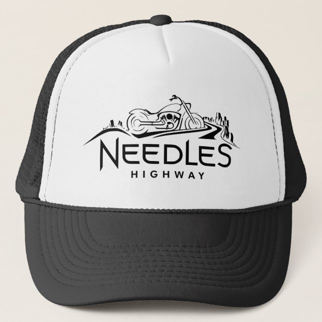Needles Highway South Dakota Motorcycle Trucker Hat (Front)