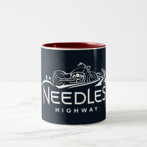 Needles Highway South Dakota Motorcycle Two-Tone Coffee Mug