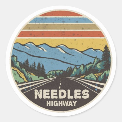Needles Highway South Dakota Mountains Classic Round Sticker