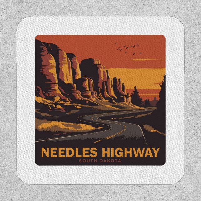 Needles Highway South Dakota Red Sky Patch (Front)