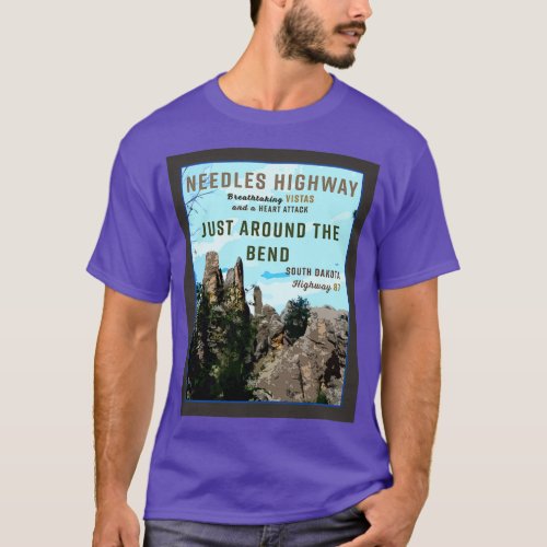 Needles Highway South Dakota Retro Travel T_Shirt