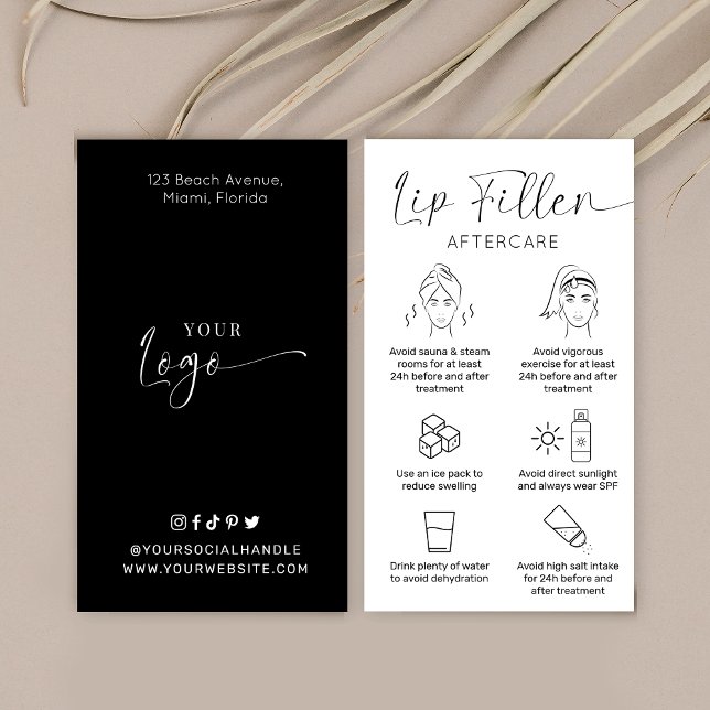Needles Lip Filler Care Instructions Elegant Logo Business Card (Creator Uploaded)