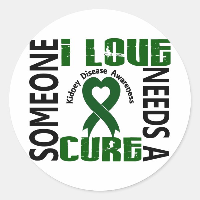 Needs A Cure 4 Kidney Disease Classic Round Sticker (Front)