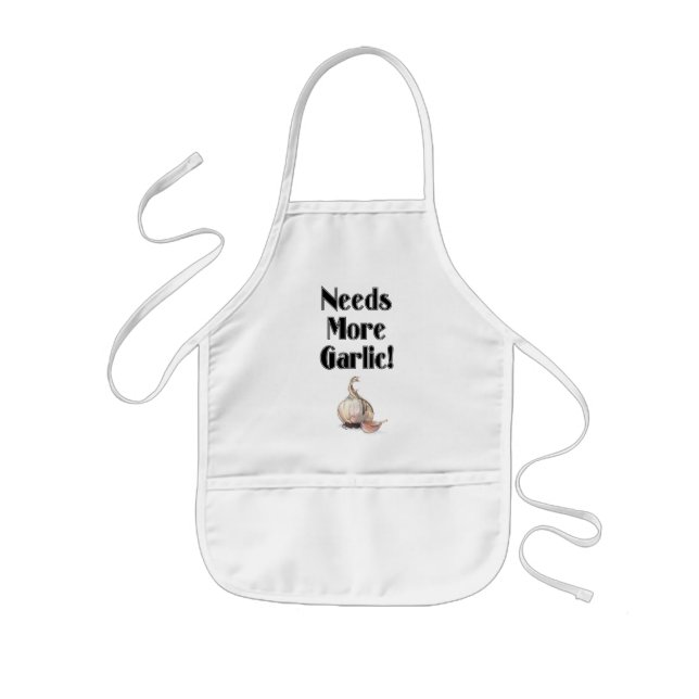Needs More Garlic! Kids' Apron (Front)