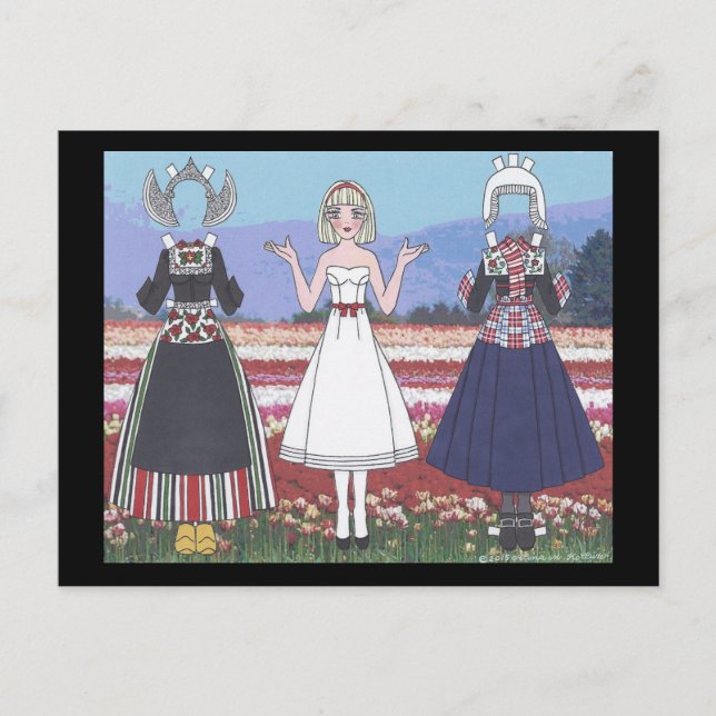 Neeltje of the Netherlands Paper Doll Postcard (Front)