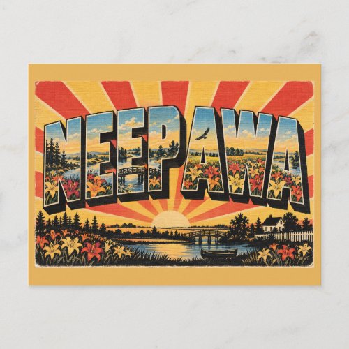 Neepawa MB Lily Festival Prairie River Art Postcard